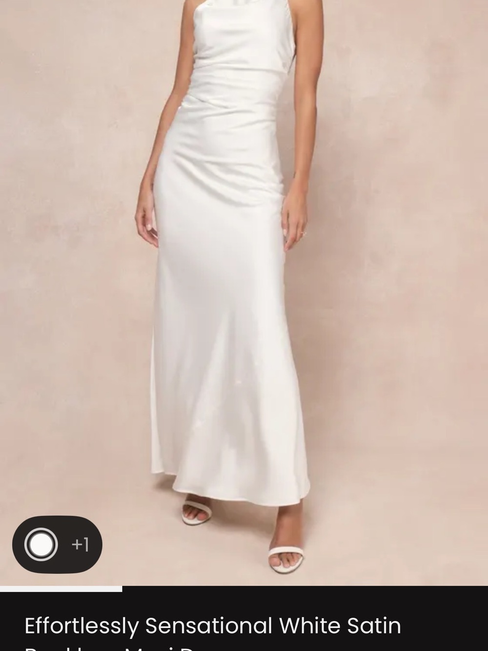 Lulus White Satin Maxi Dress - Effortlessly Sensational NWT